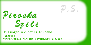 piroska szili business card